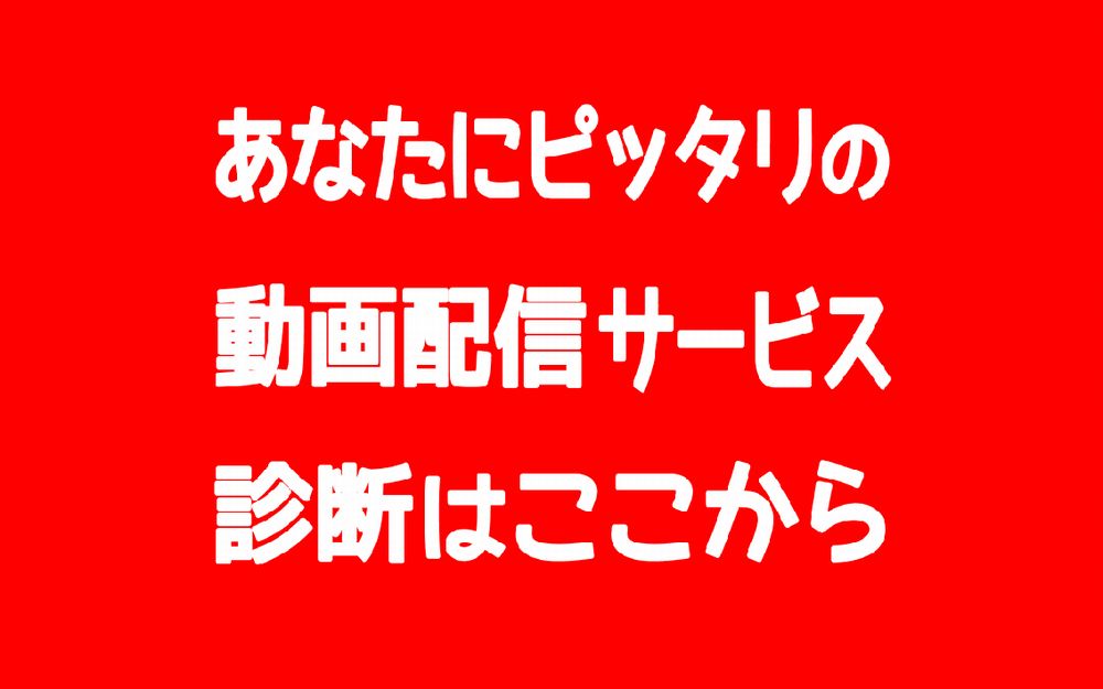あなたにぴったりの動画配信サービスを診断します